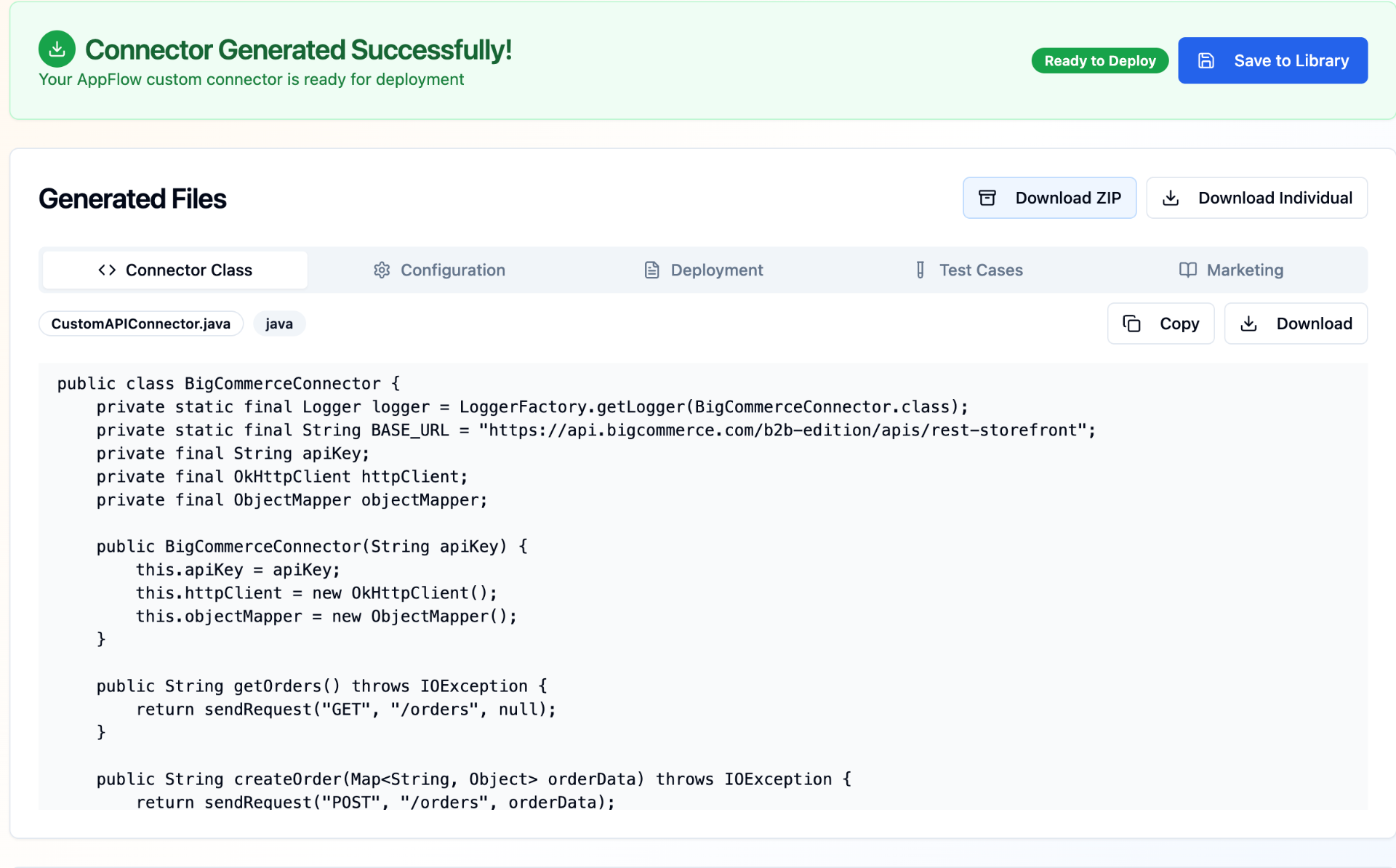 Generated Connector Files